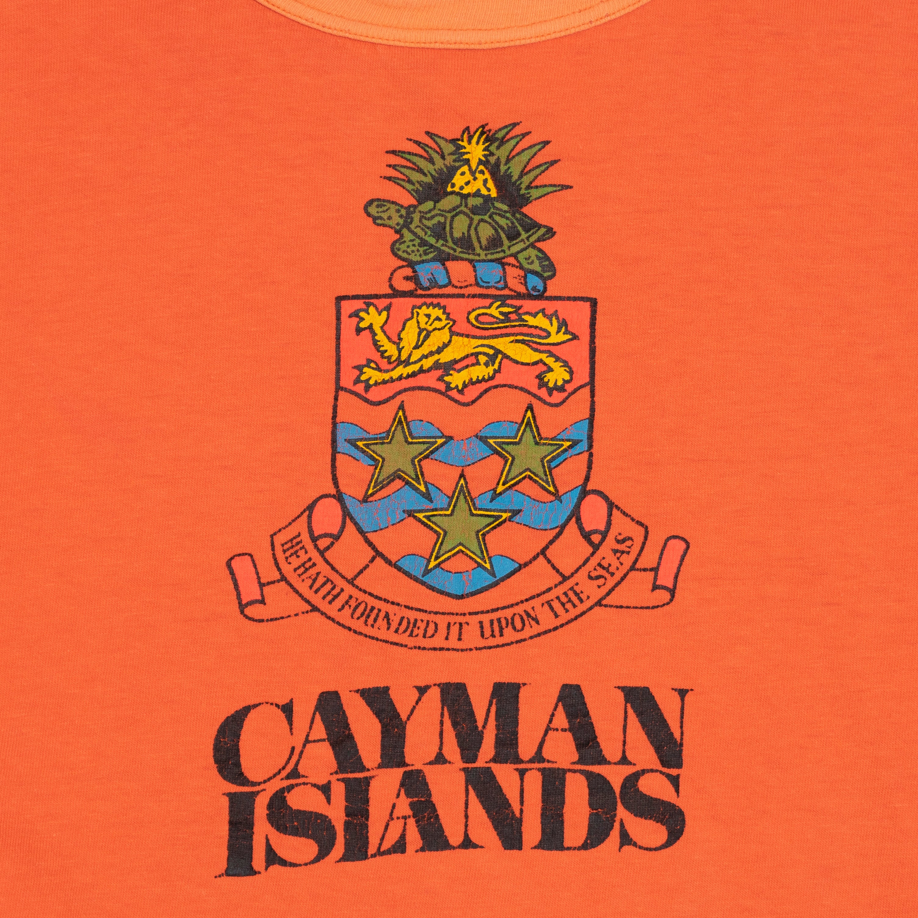 80s Cayman Islands Ringer T Shirt, L