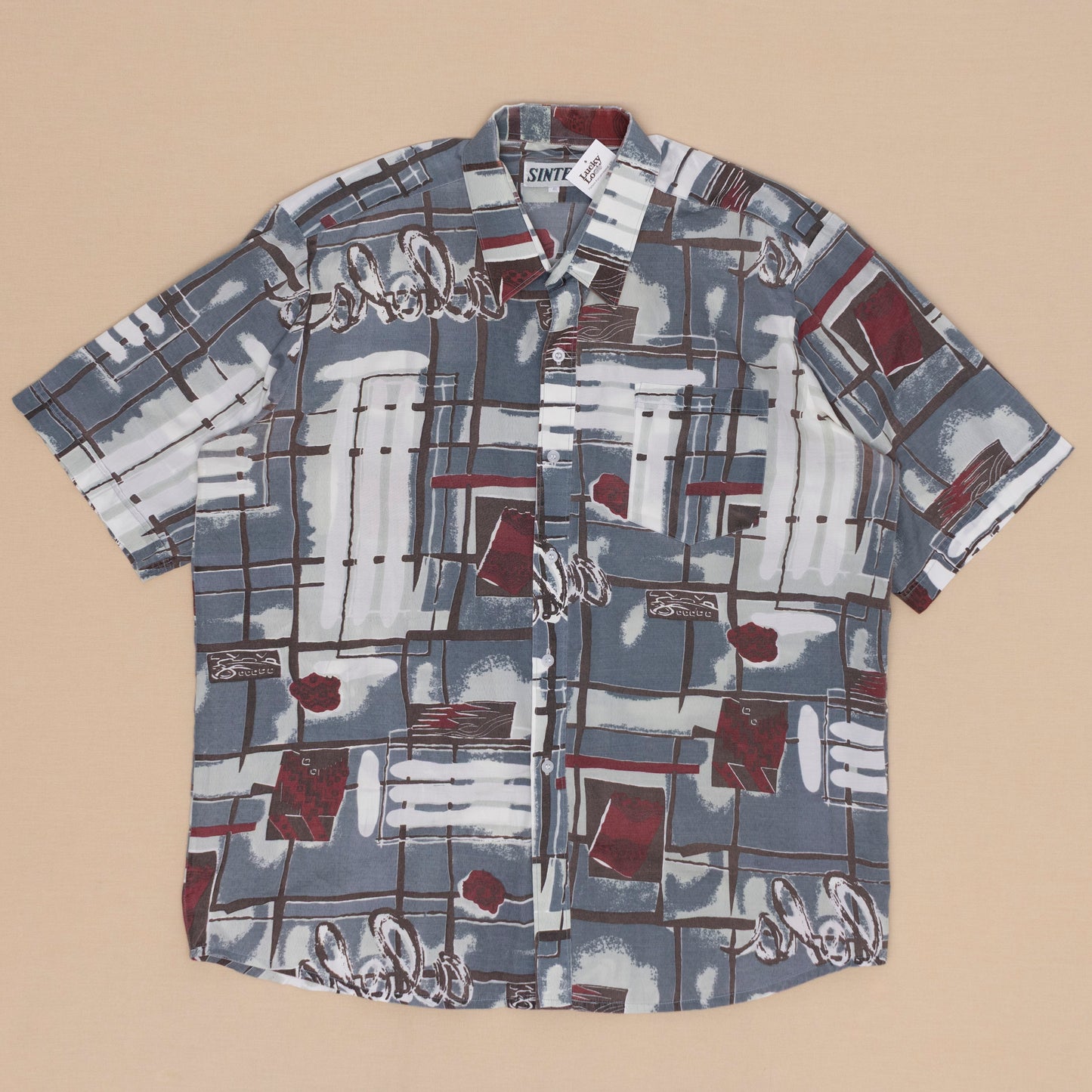 Pattern Kurzarmhemd, XXL