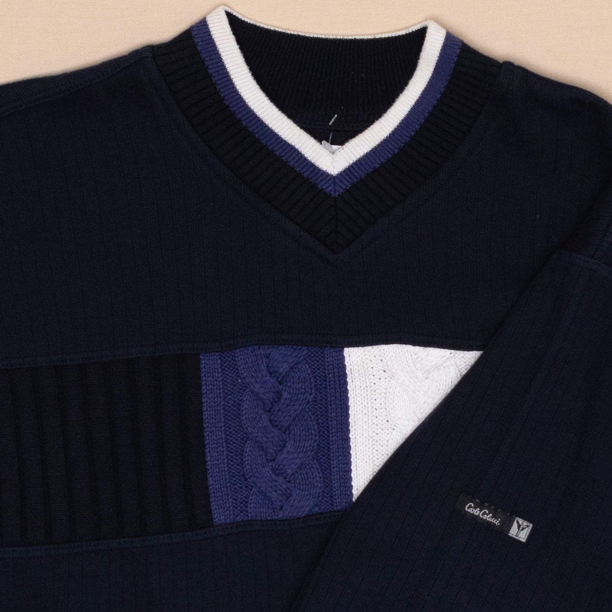 Carlo Colucci V Neck Strickpullover, L