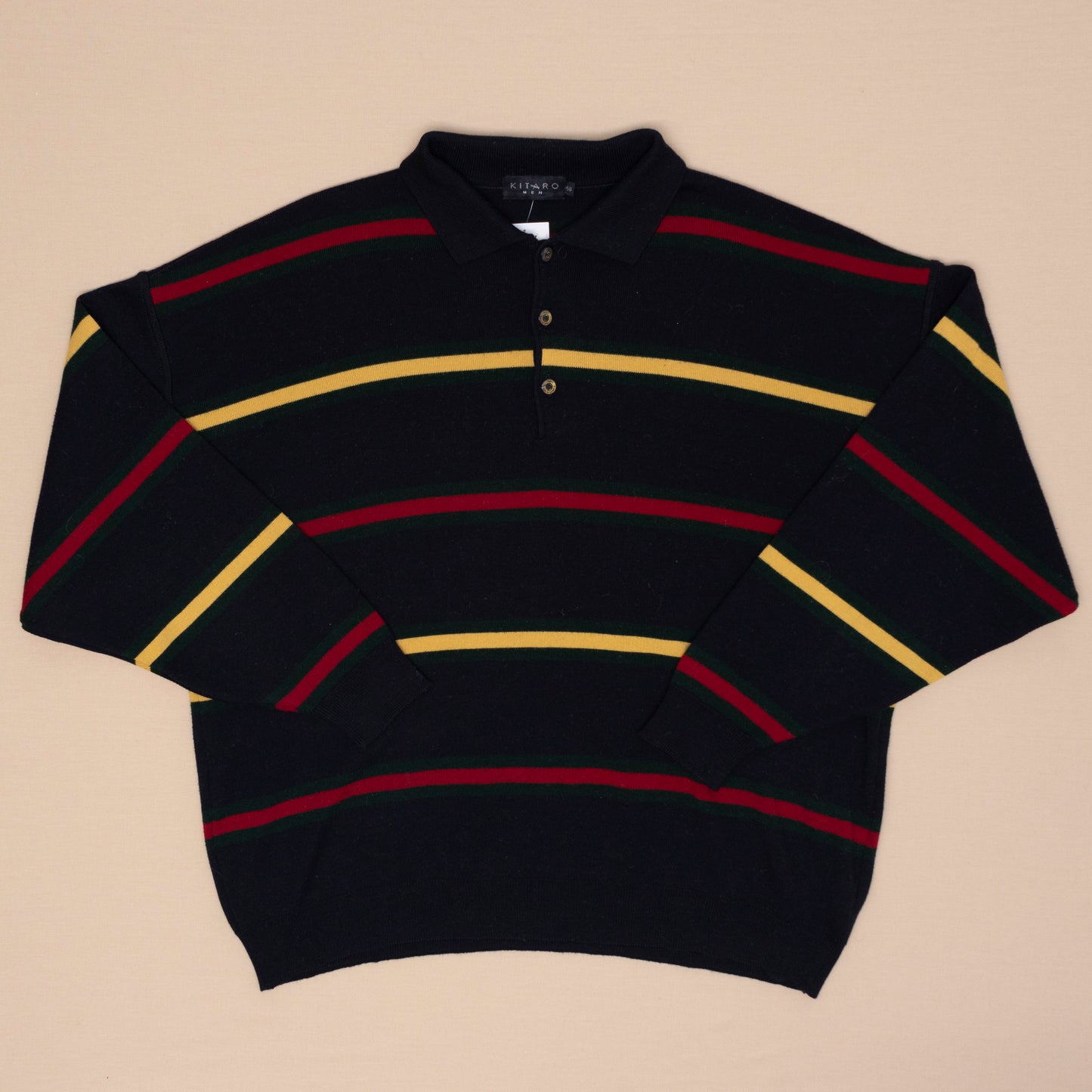 Striped Polo Strickpullover, XL