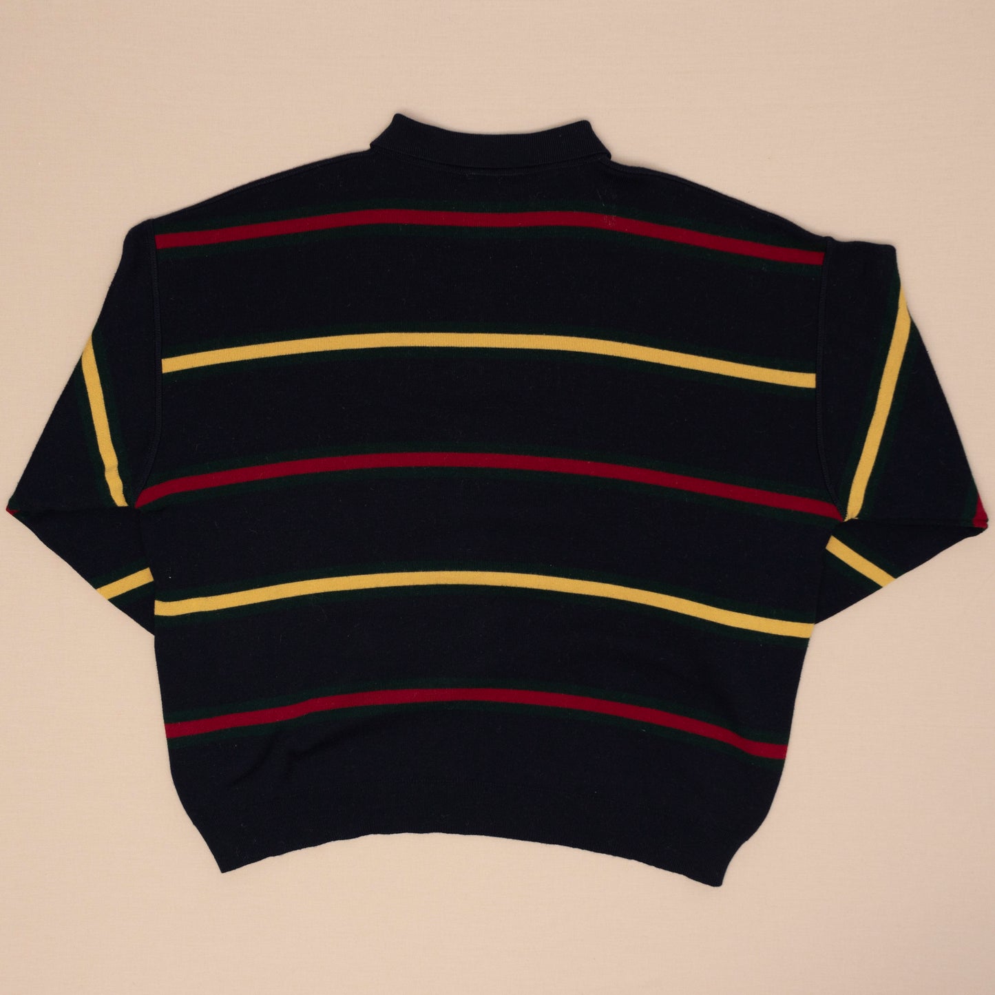 Striped Polo Strickpullover, XL