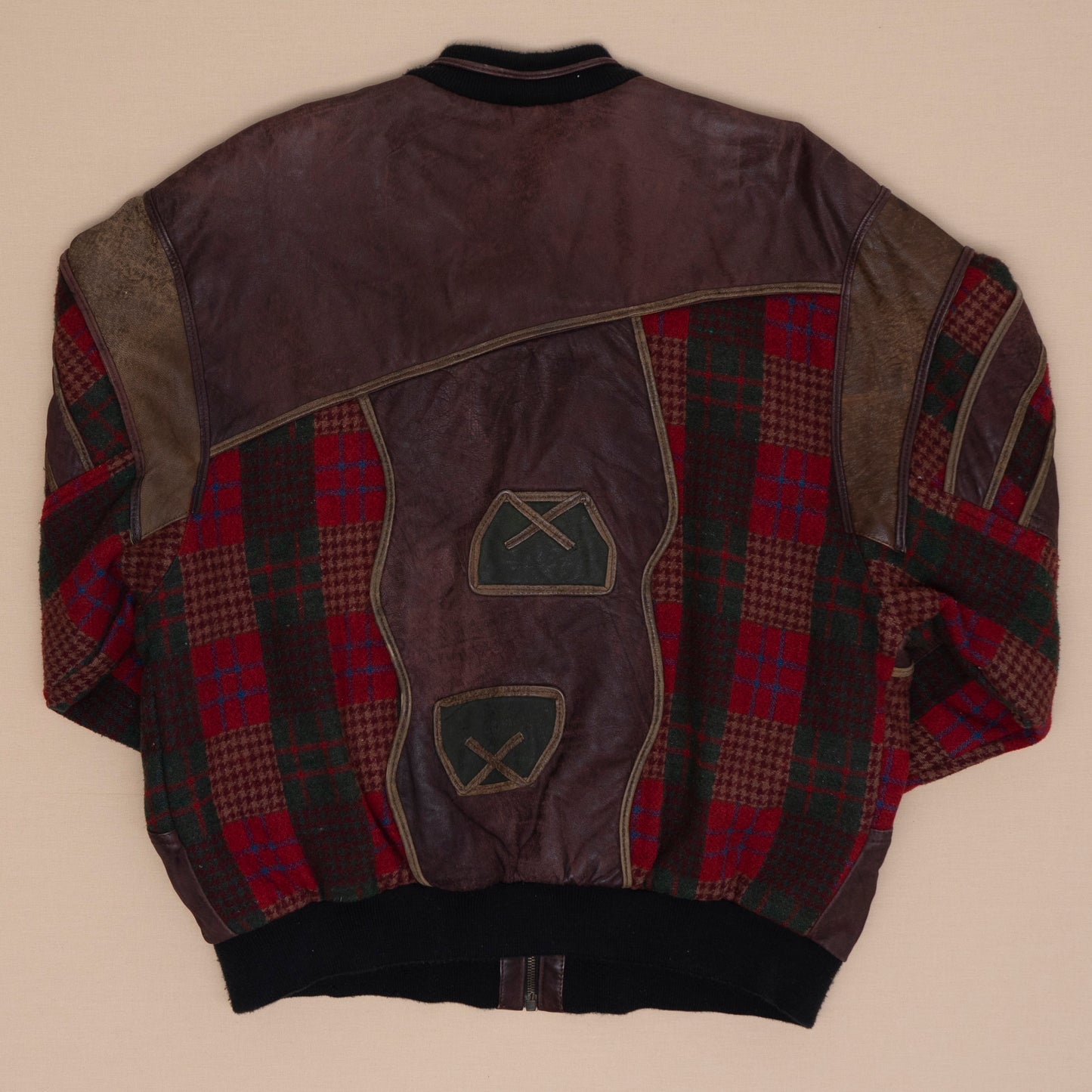 Patchwork Lederjacke, L