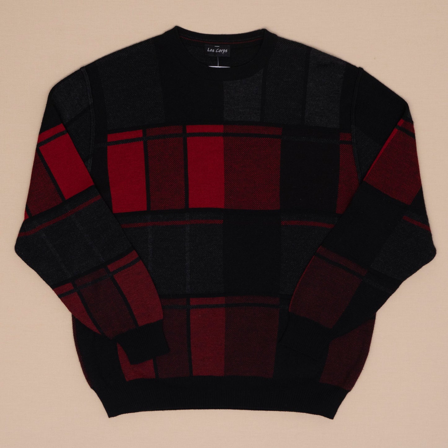Flanell Strickpullover, L
