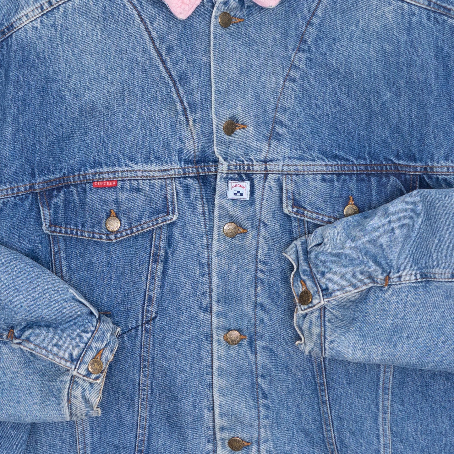 Checker Sherpa Jeansjacke, XXL