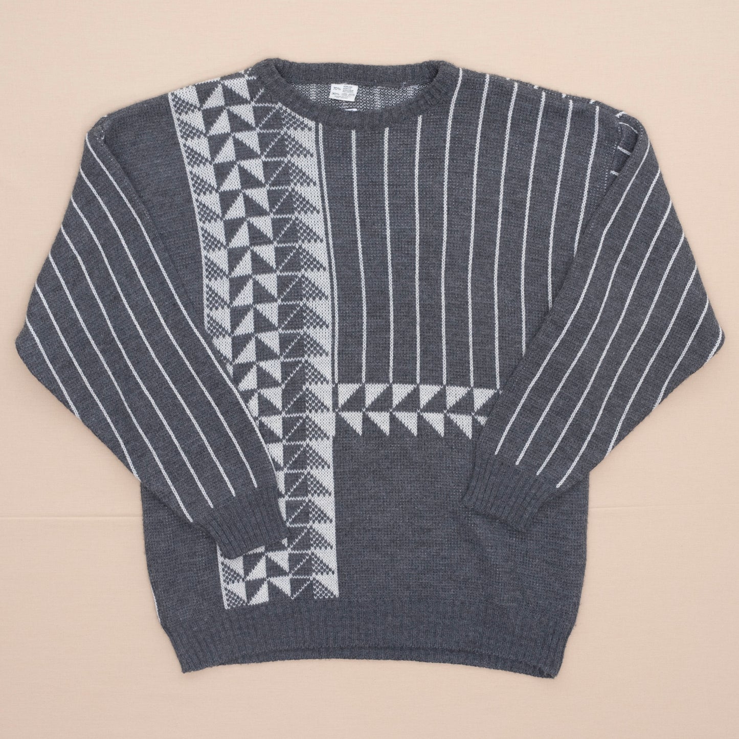 Pinstripe Pattern Strickpullover, L