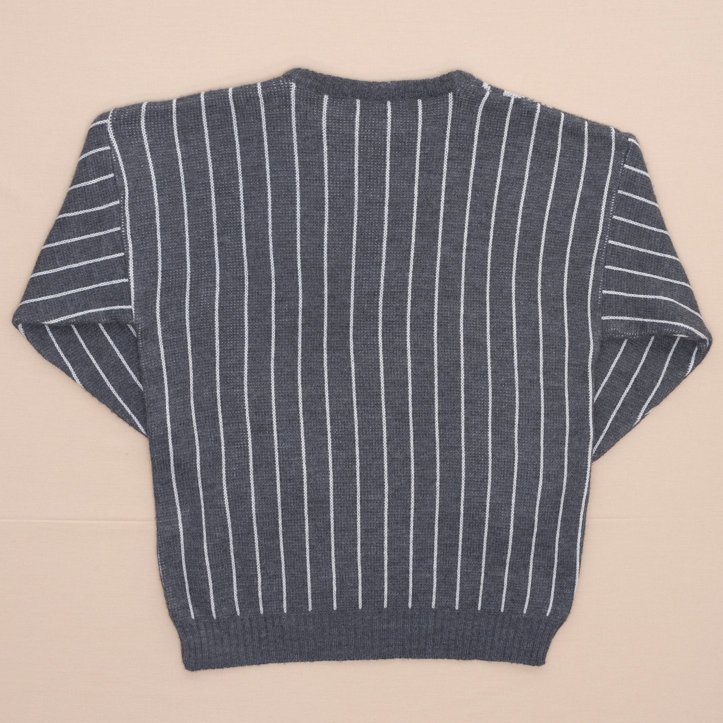 Pinstripe Pattern Strickpullover, L