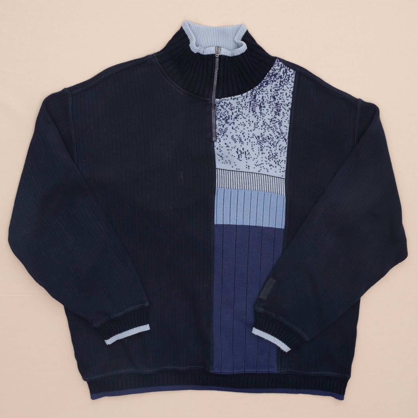 Carlo Colucci Quarterzip Strickpullover, XXL