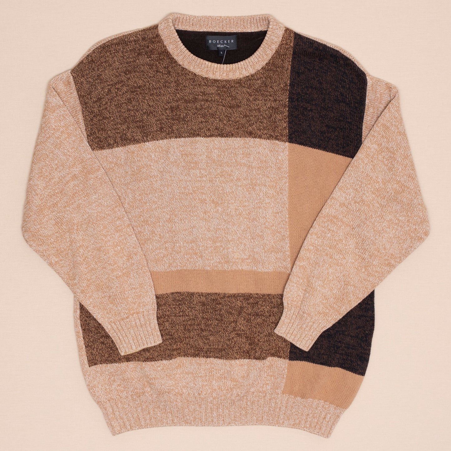 Tonal Colorblock Strickpullover, L