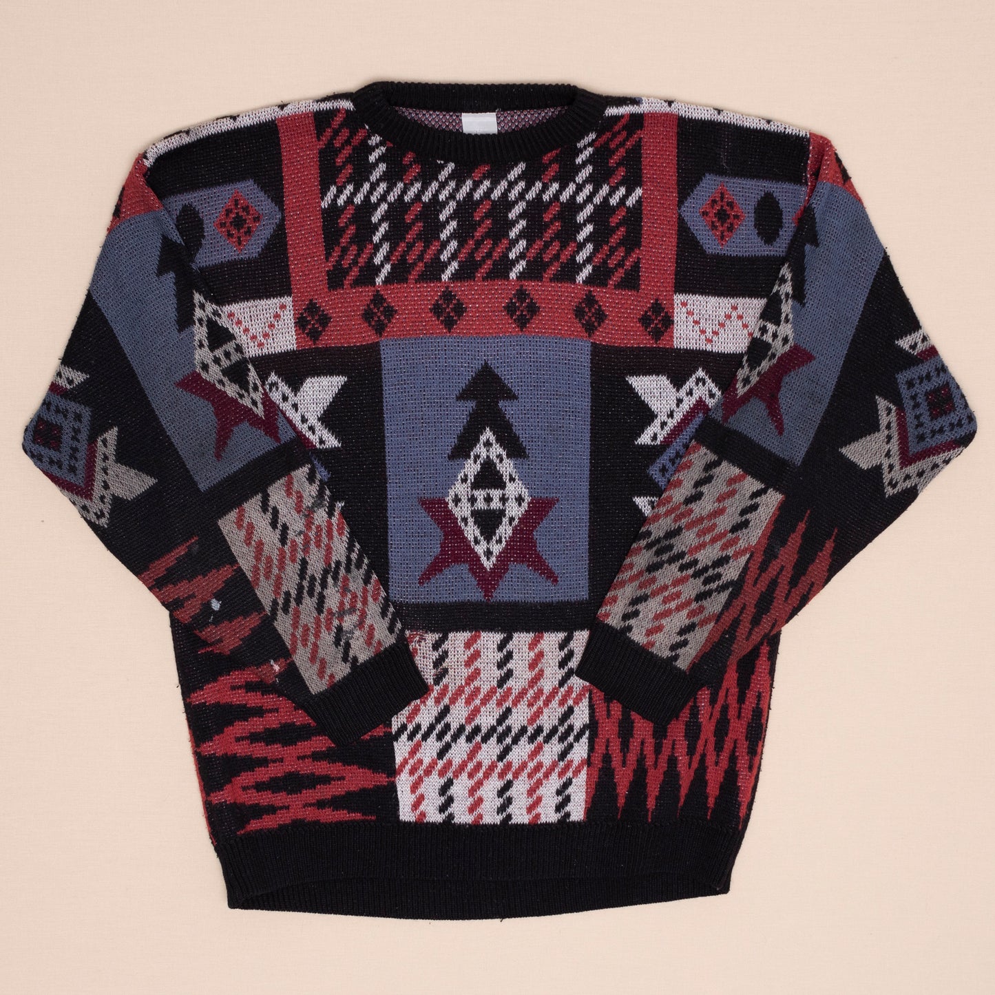 Patterned Strickpullover, L
