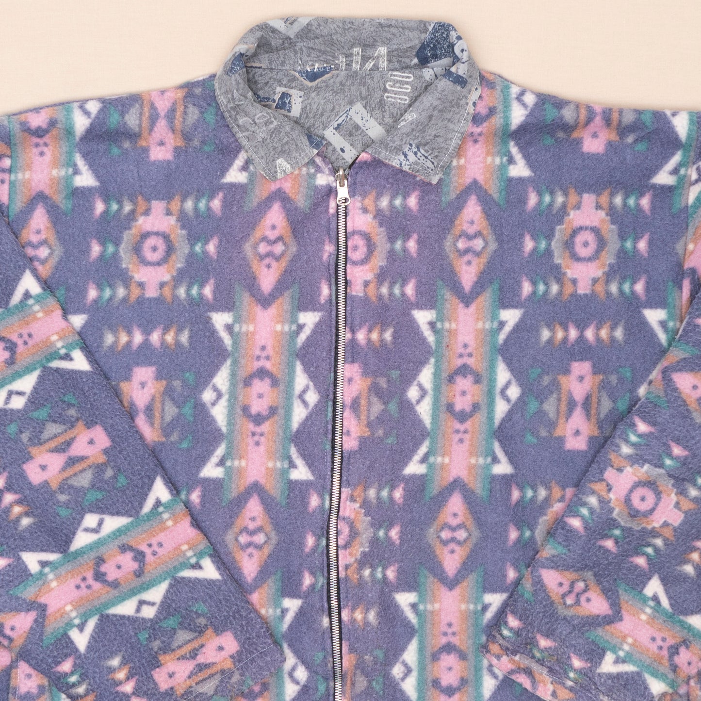 Pattern Fleece Wendejacke, L