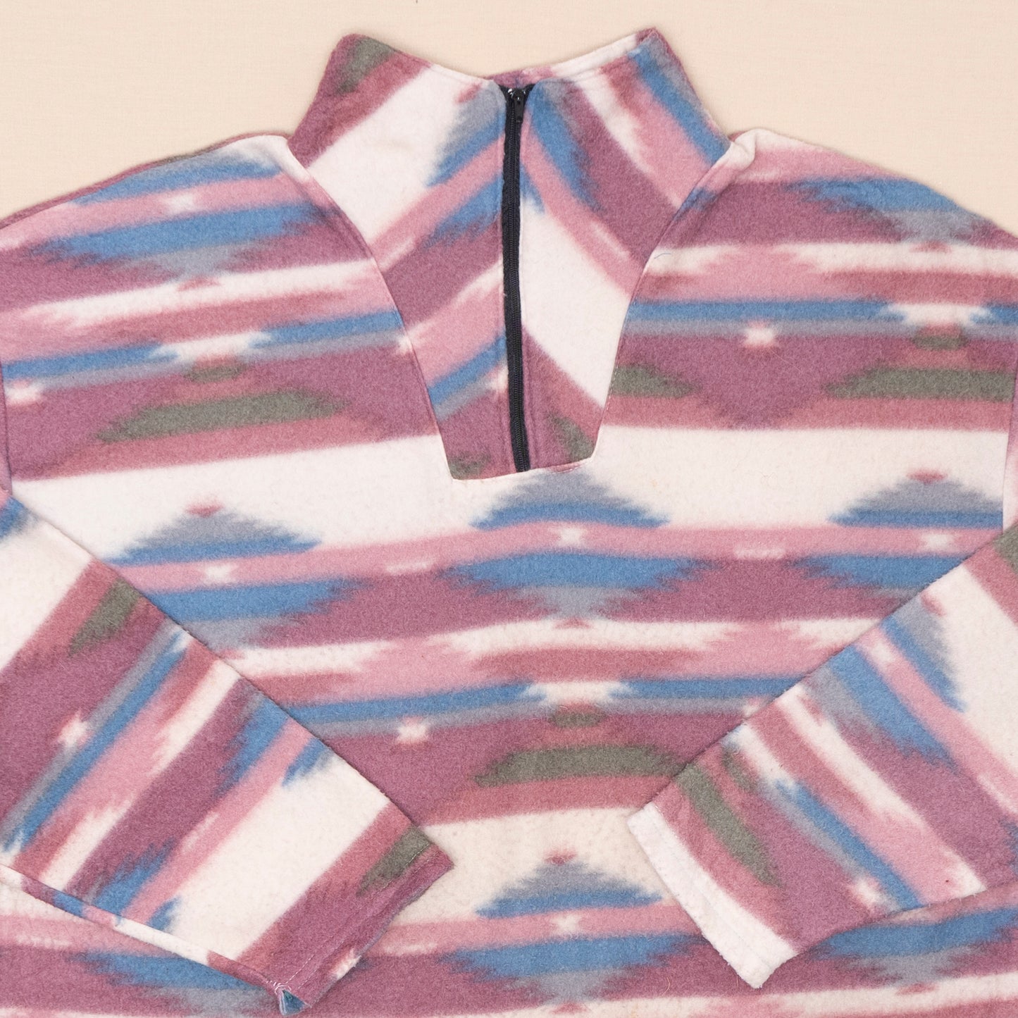 Striped Quarterzip Fleece, M