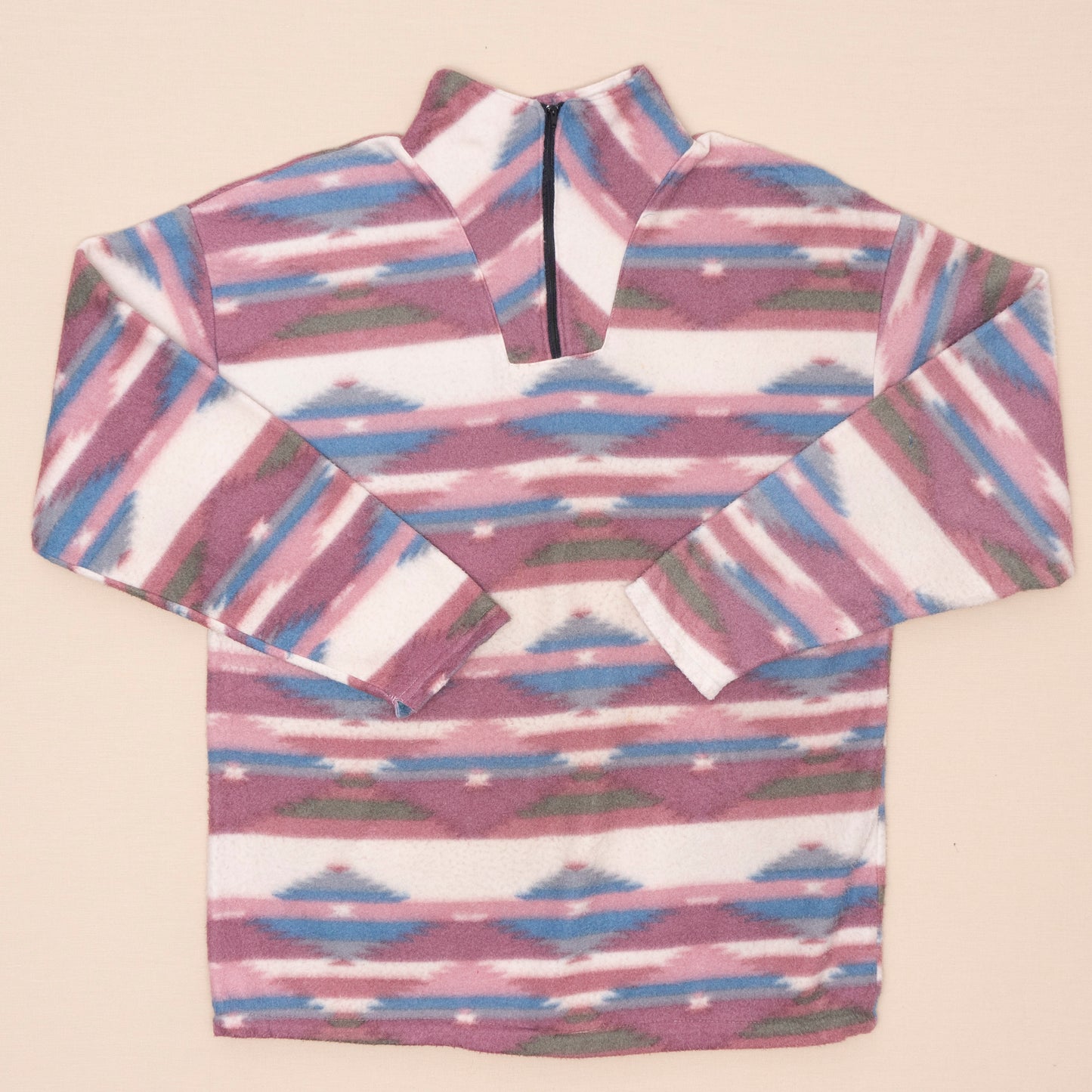 Striped Quarterzip Fleece, M