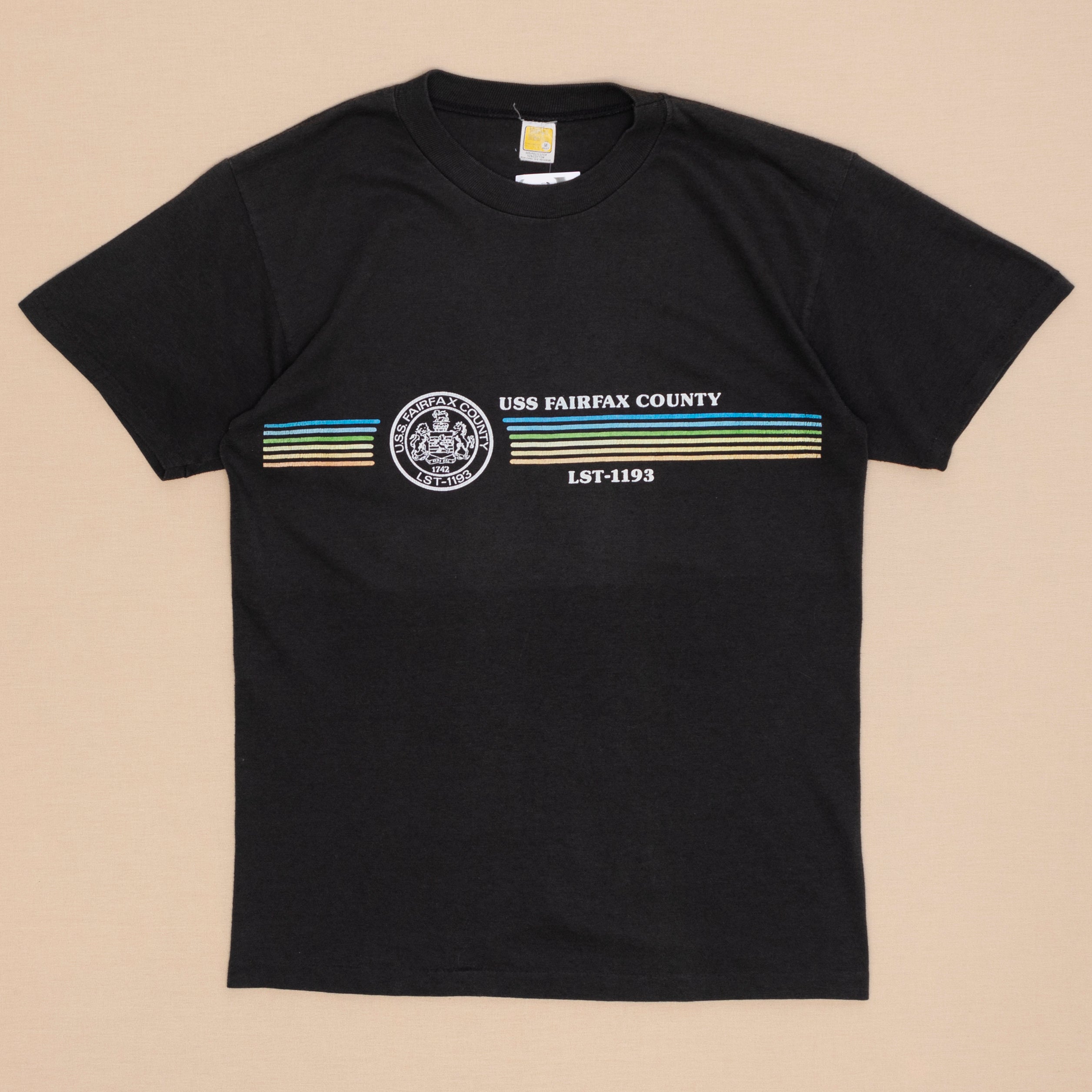 70s USS Fairfax County T Shirt, S