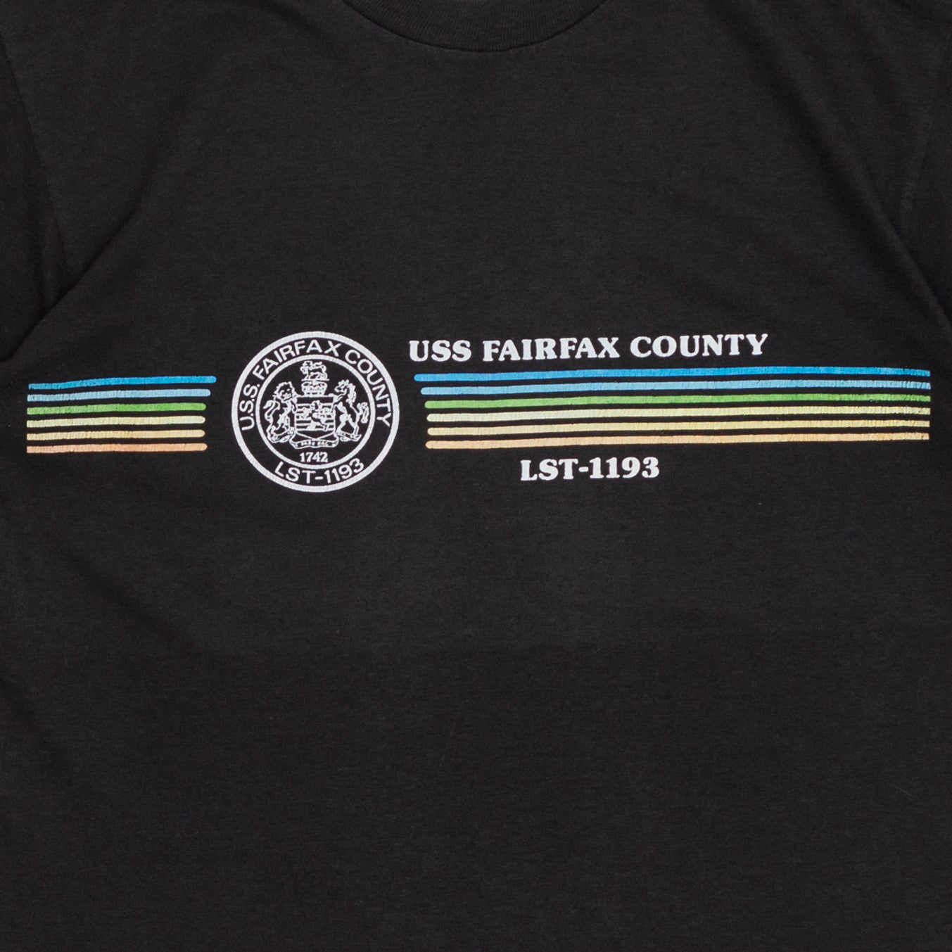 70s USS Fairfax County T Shirt, S