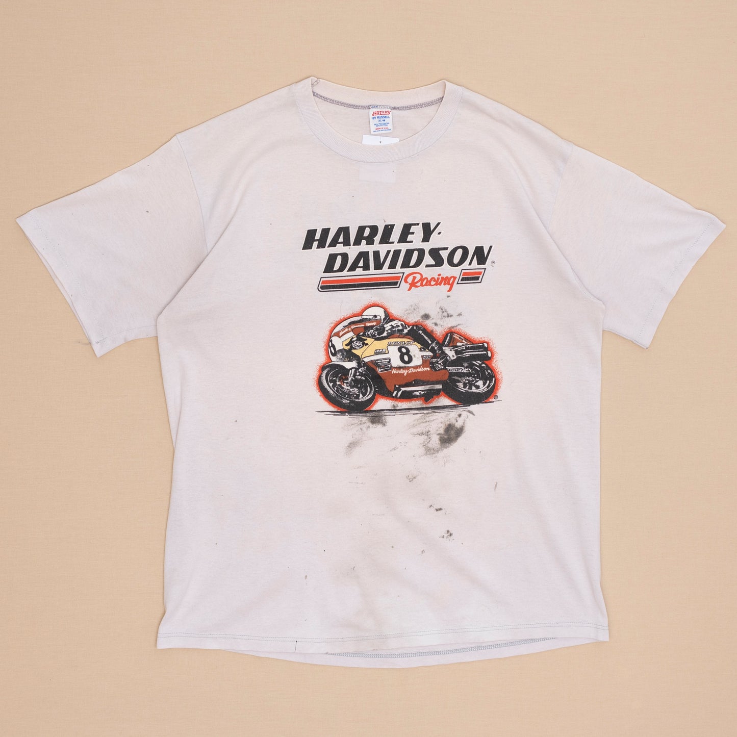 80s Harley Davidson Racing T Shirt, XL