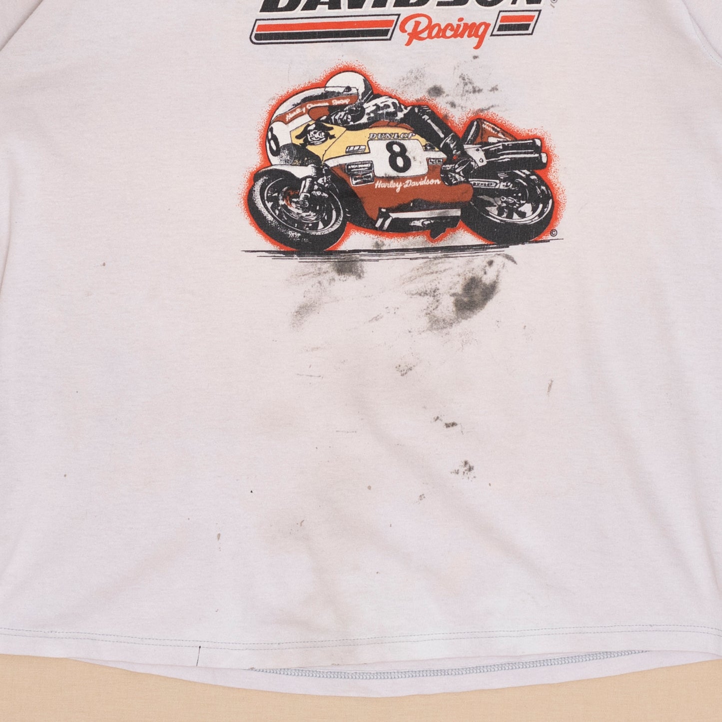 80s Harley Davidson Racing T Shirt, XL