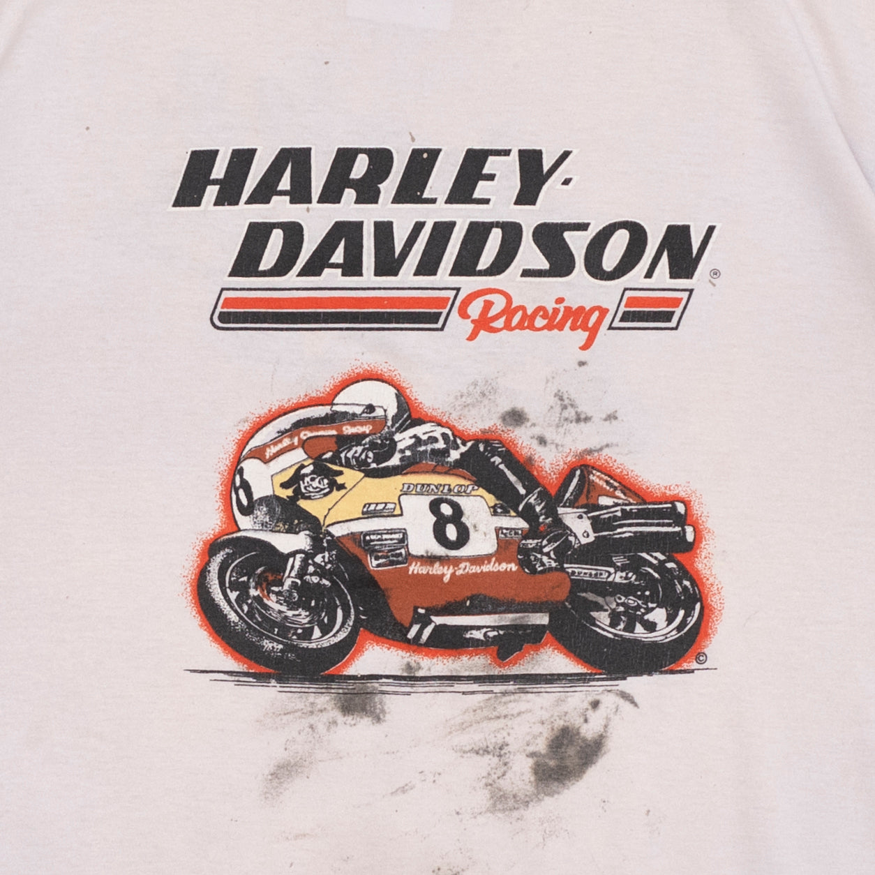 80s Harley Davidson Racing T Shirt, XL
