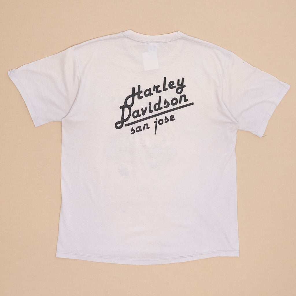 80s Harley Davidson Racing T Shirt, XL