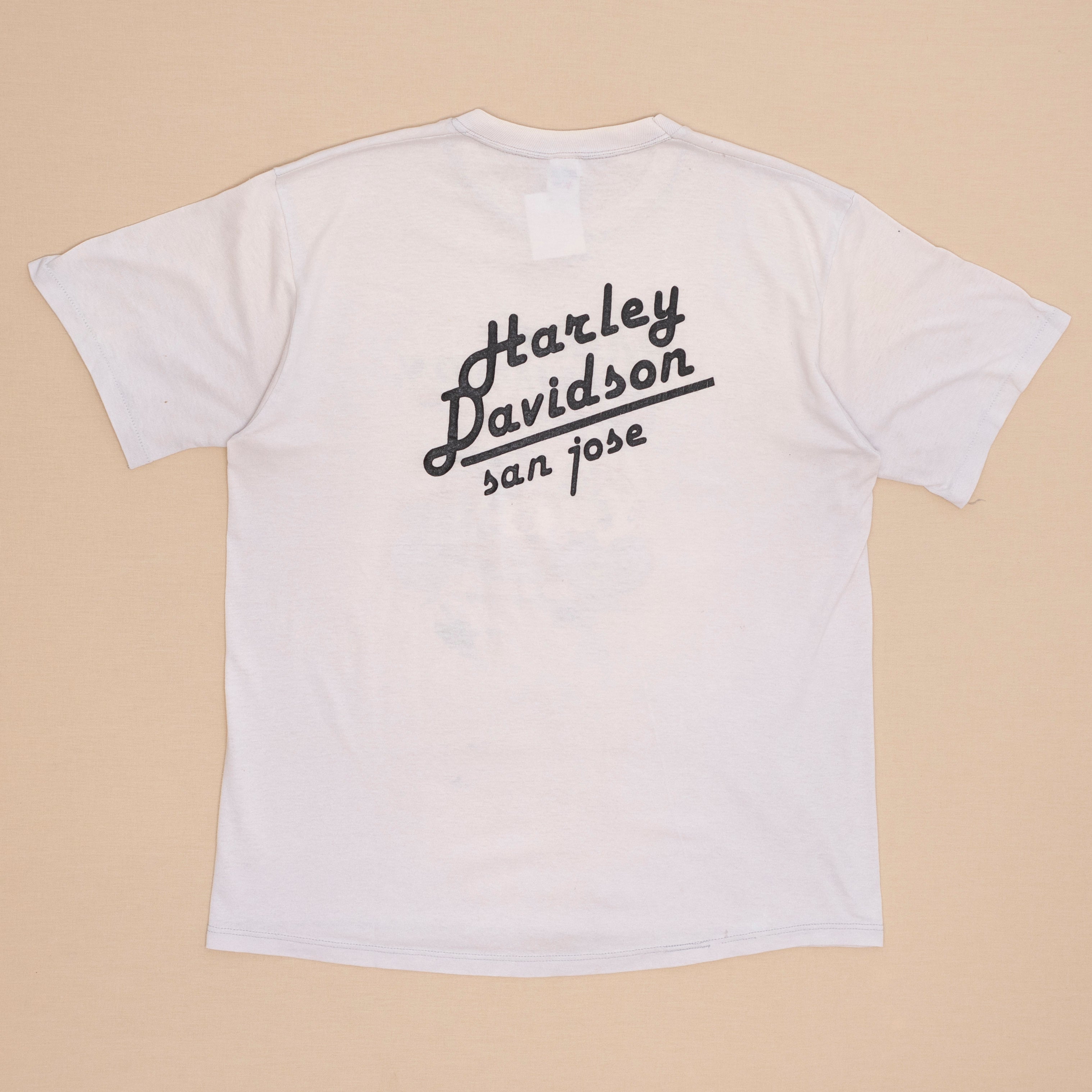 80s Harley Davidson Racing T Shirt, XL