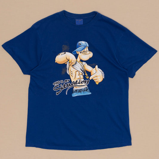 Y2K Gangsta Popeye T Shirt, XL