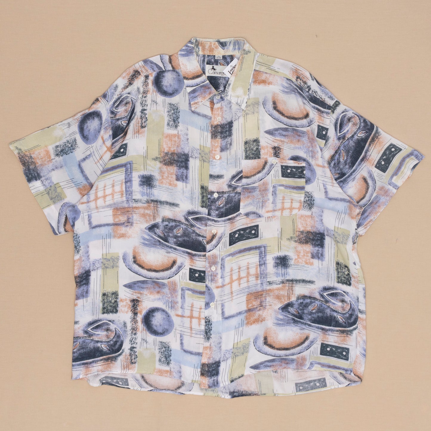 Pattern Kurzarmhemd, XXL