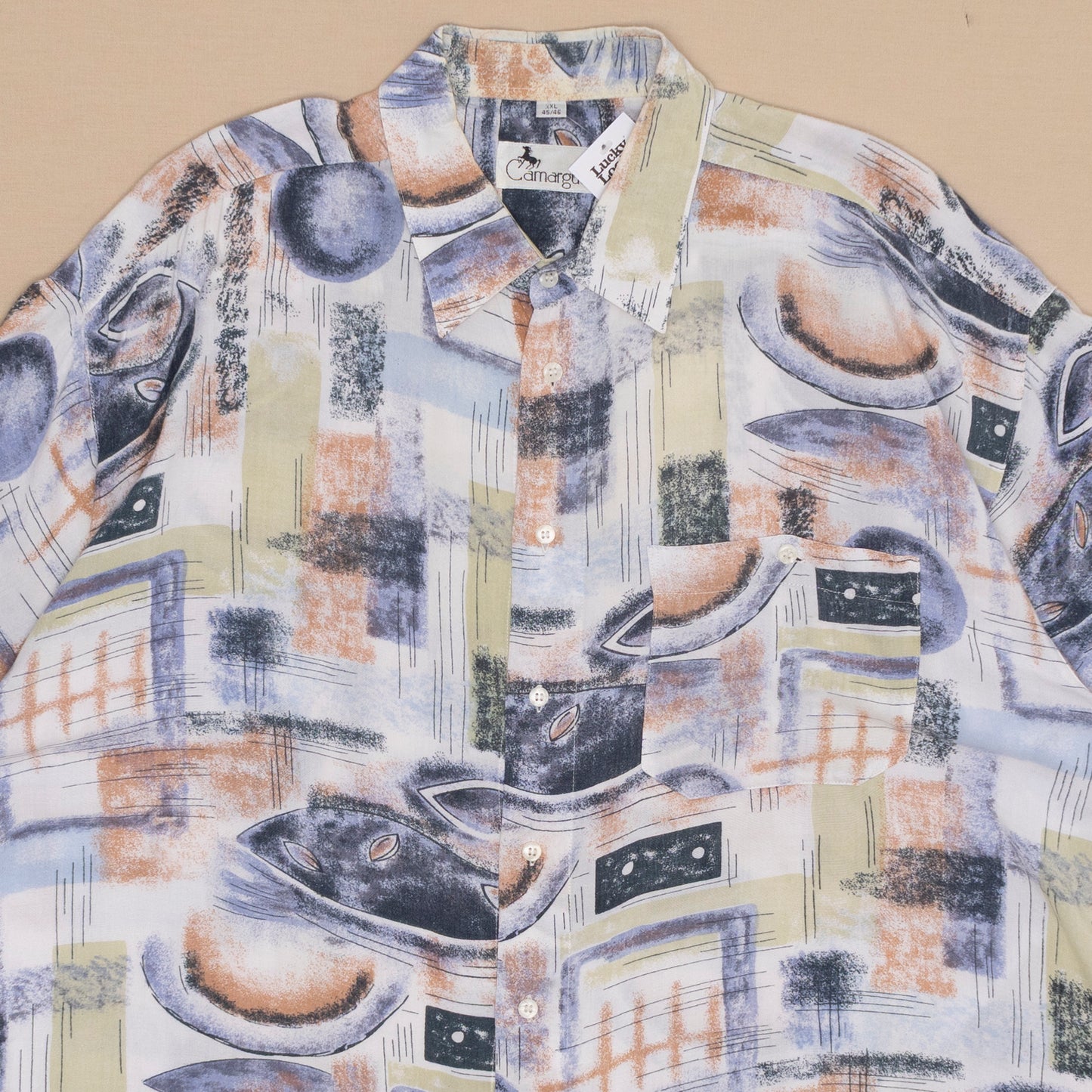 Pattern Kurzarmhemd, XXL