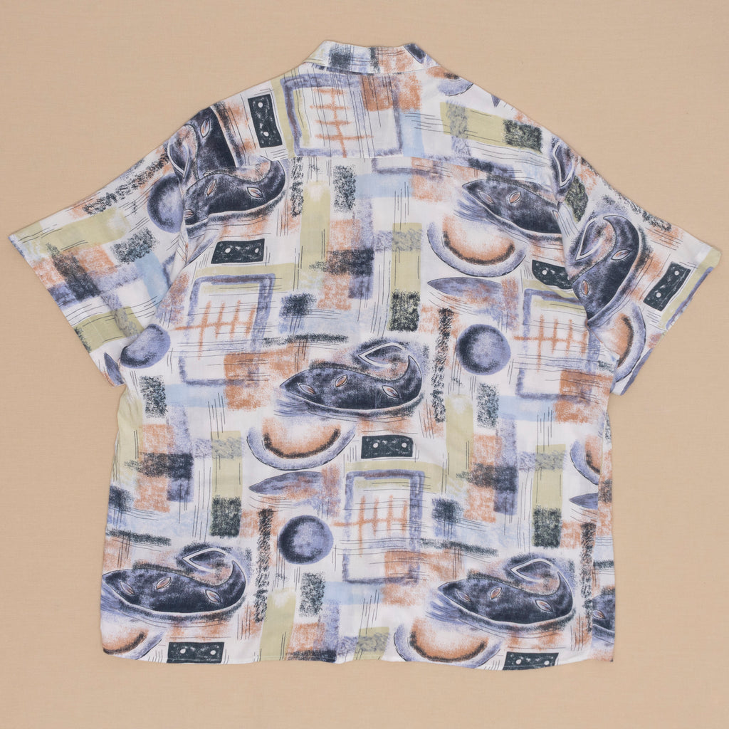 Pattern Kurzarmhemd, XXL