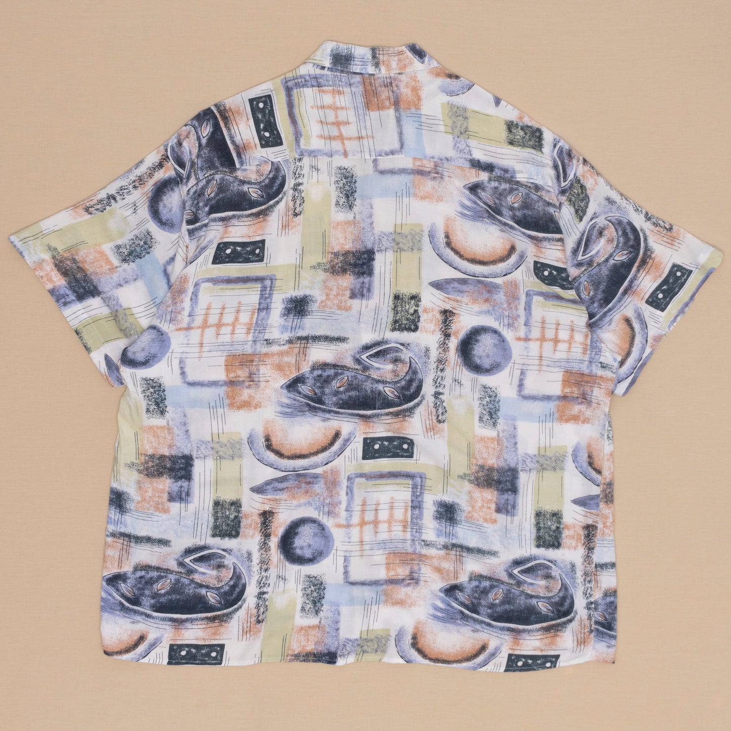 Pattern Kurzarmhemd, XXL