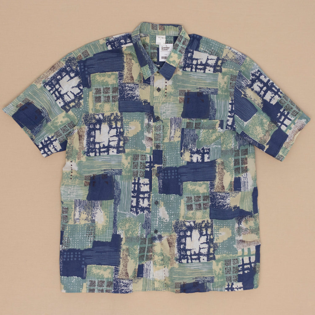 Pattern Kurzarmhemd, XXL