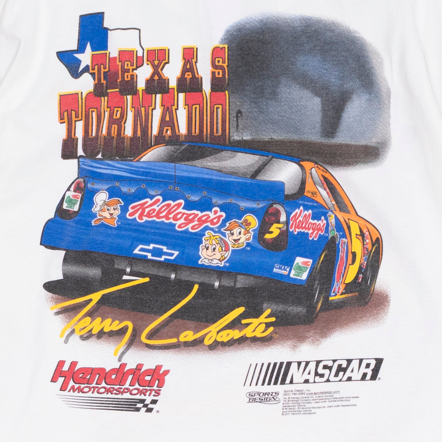 Texas Tornado Nascar T Shirt, XXL