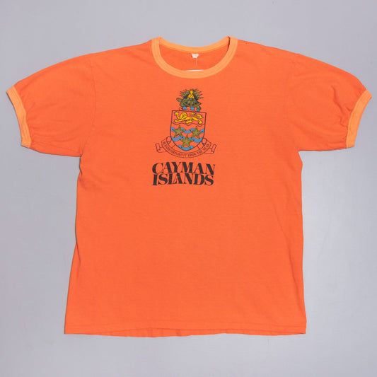 80s Cayman Islands Ringer T Shirt, L