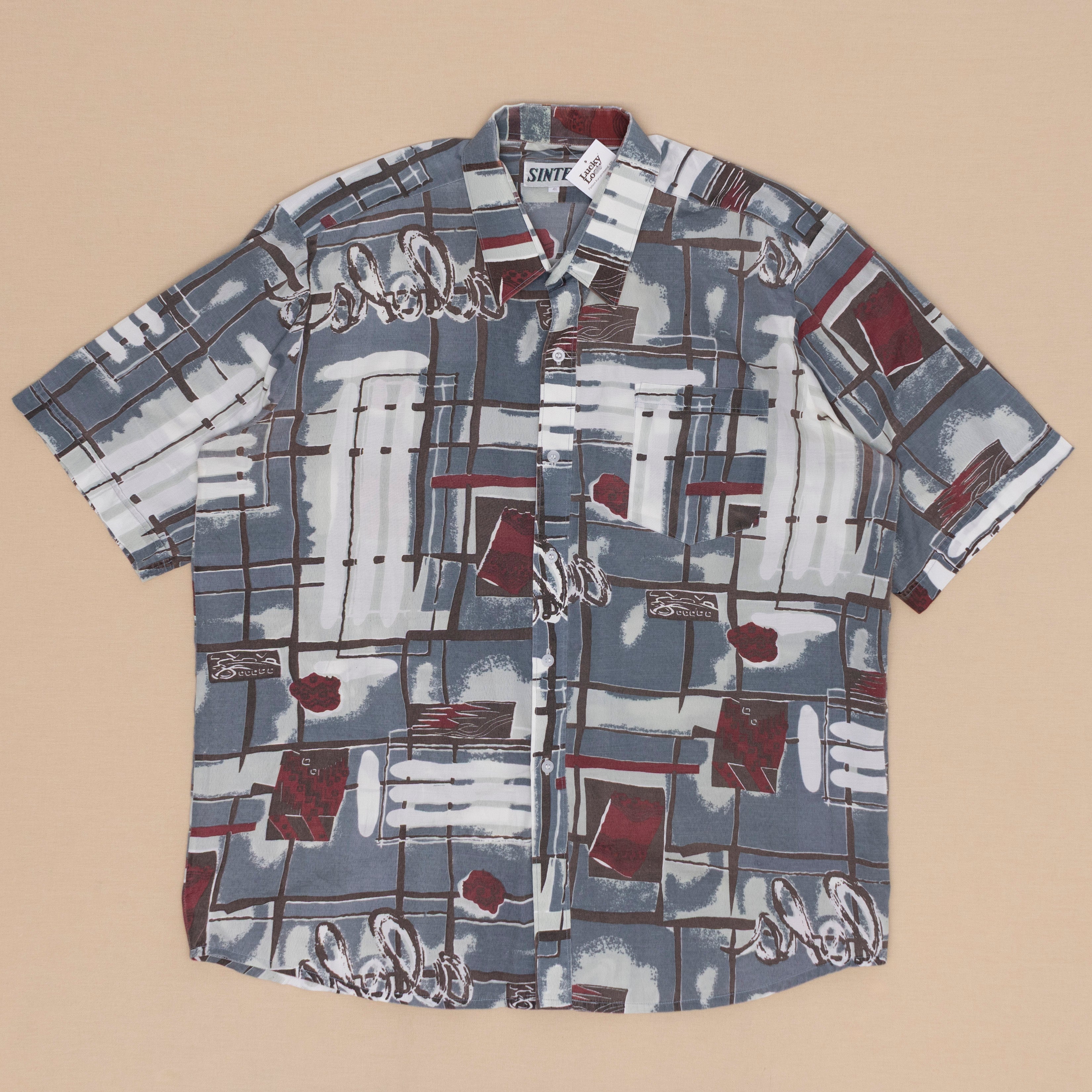 Pattern Kurzarmhemd, XXL