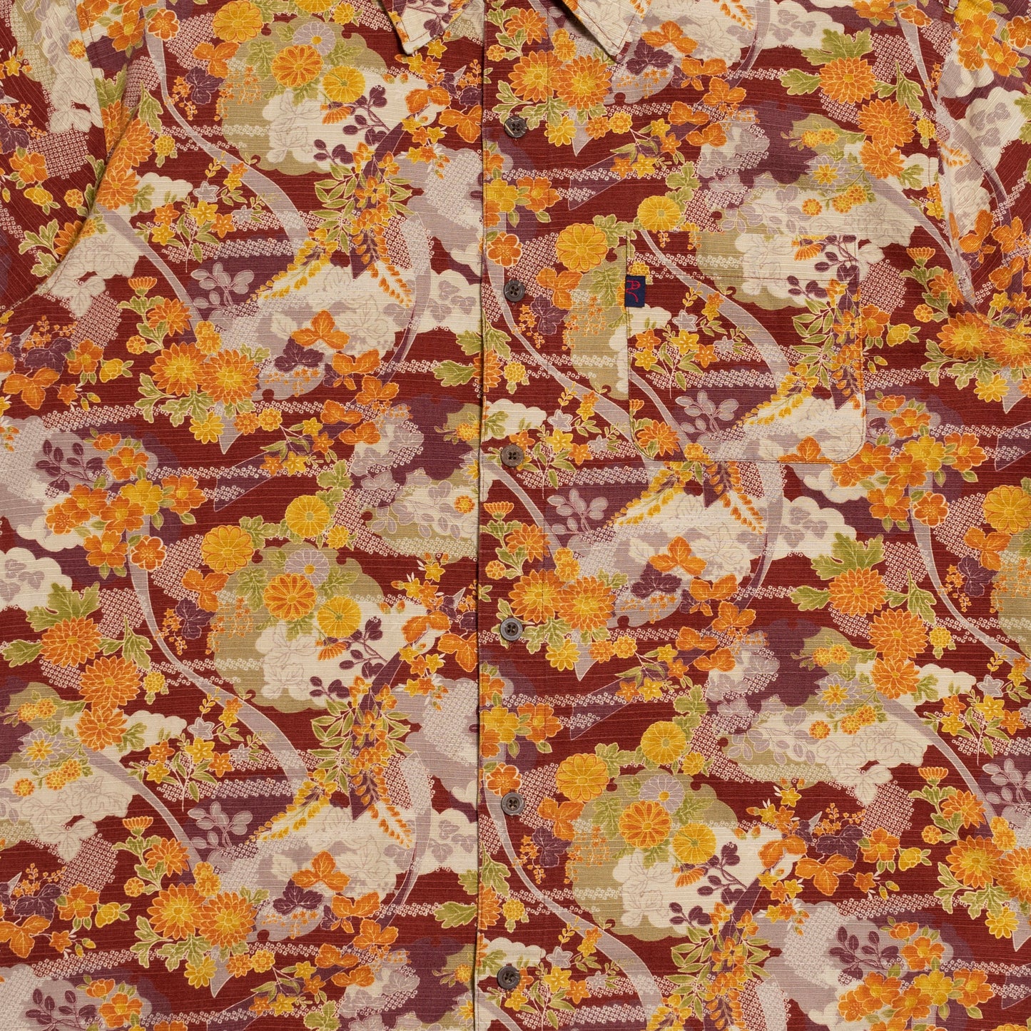 Floral Pattern Kurzarmhemd, L