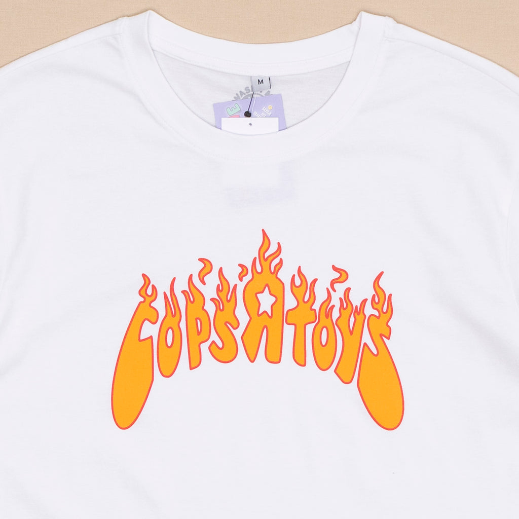Cops R Toys Flame T Shirt - weiß