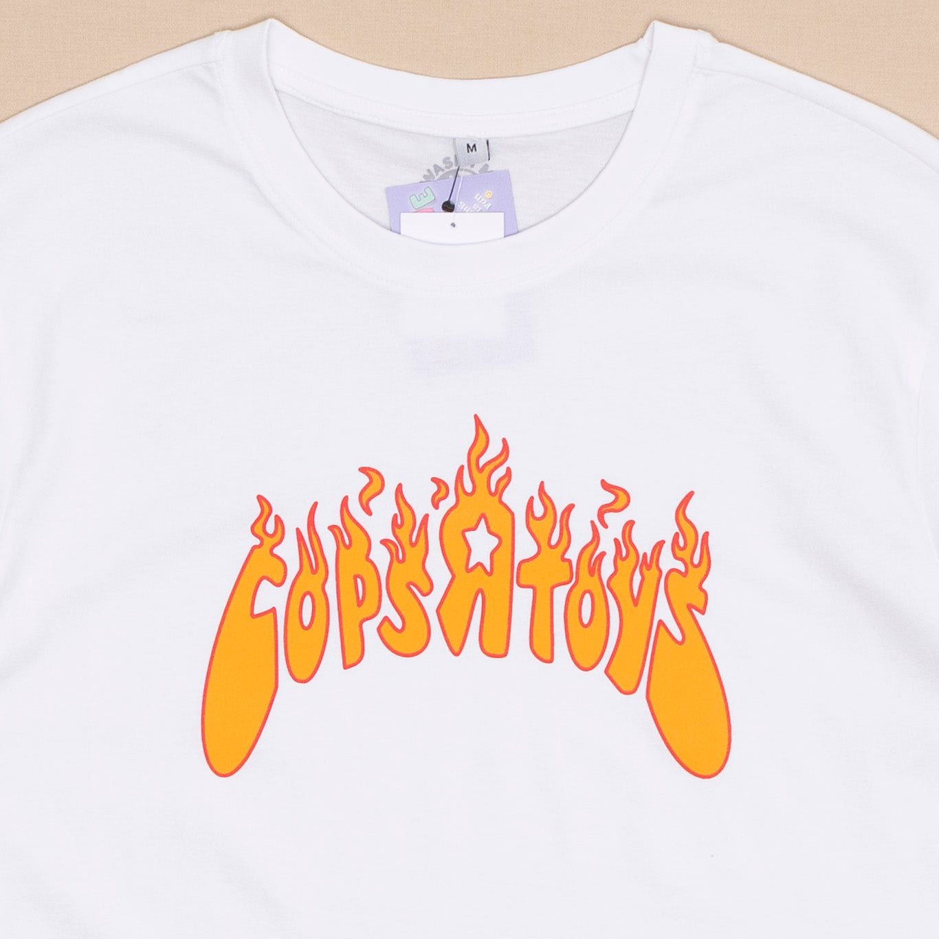 Cops R Toys Flame T Shirt - weiß