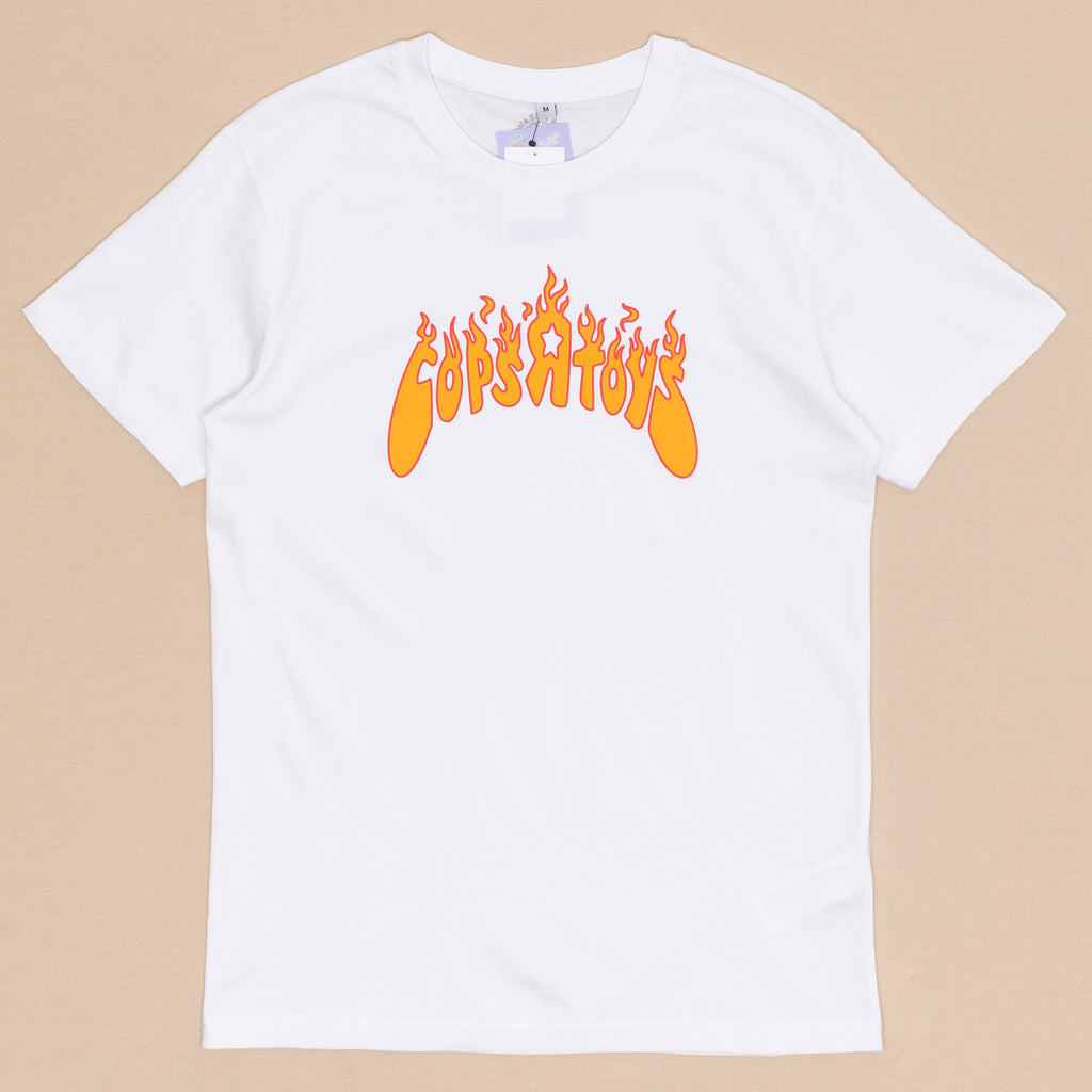 Cops R Toys Flame T Shirt - weiß
