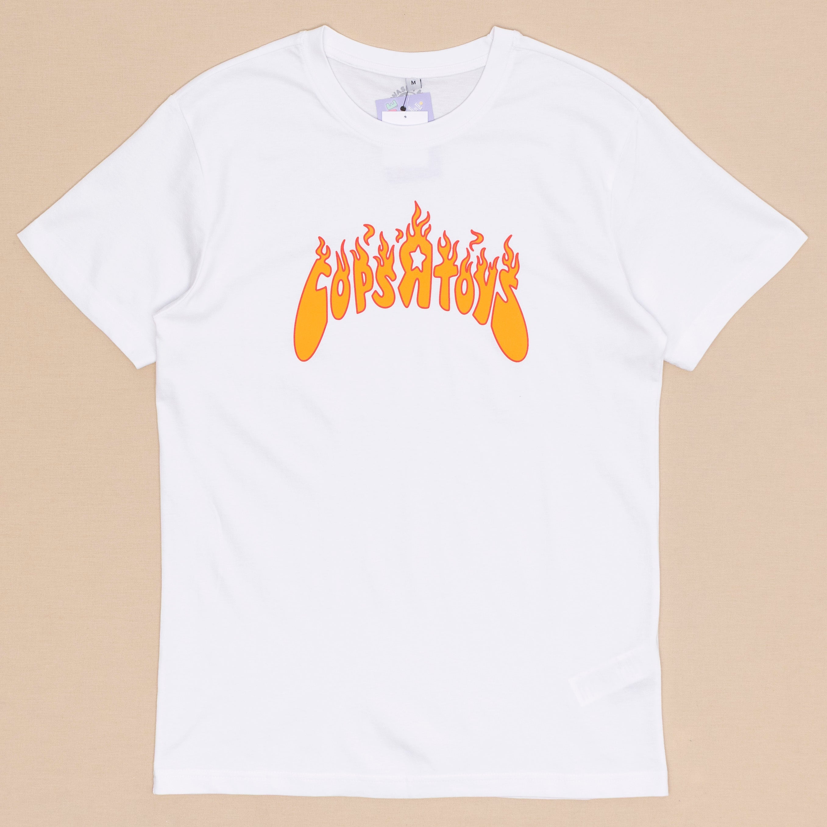 Cops R Toys Flame T Shirt - weiß