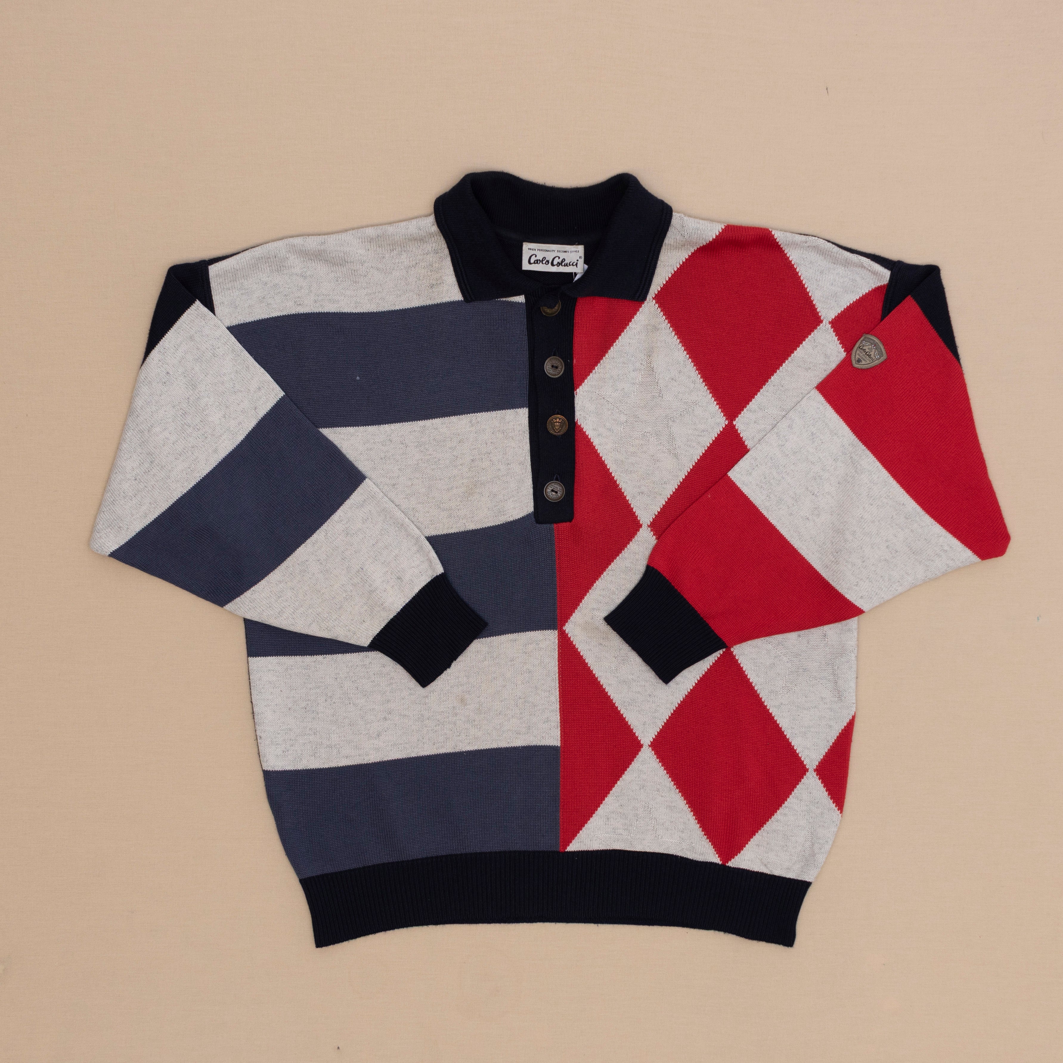 Carlo Colucci Polo Stricker, L-XL