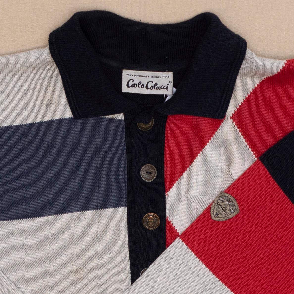 Carlo Colucci Polo Stricker, L-XL
