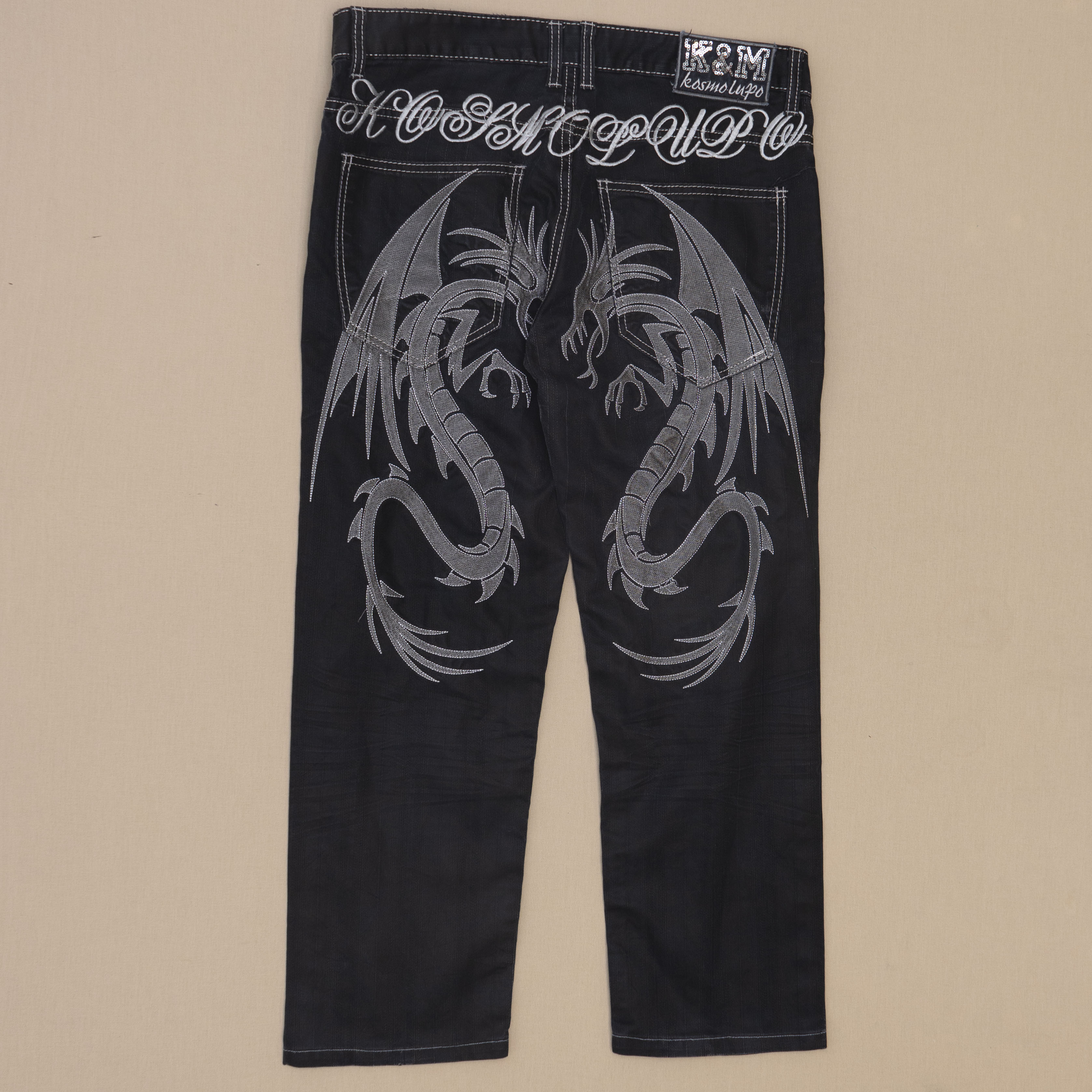 Y2K Dragon Embroidery Jeans, W34