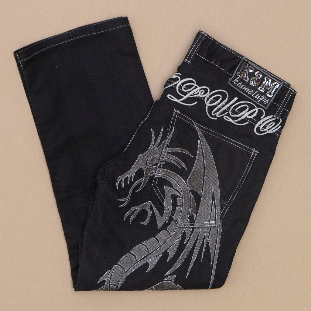 Y2K Dragon Embroidery Jeans, W34