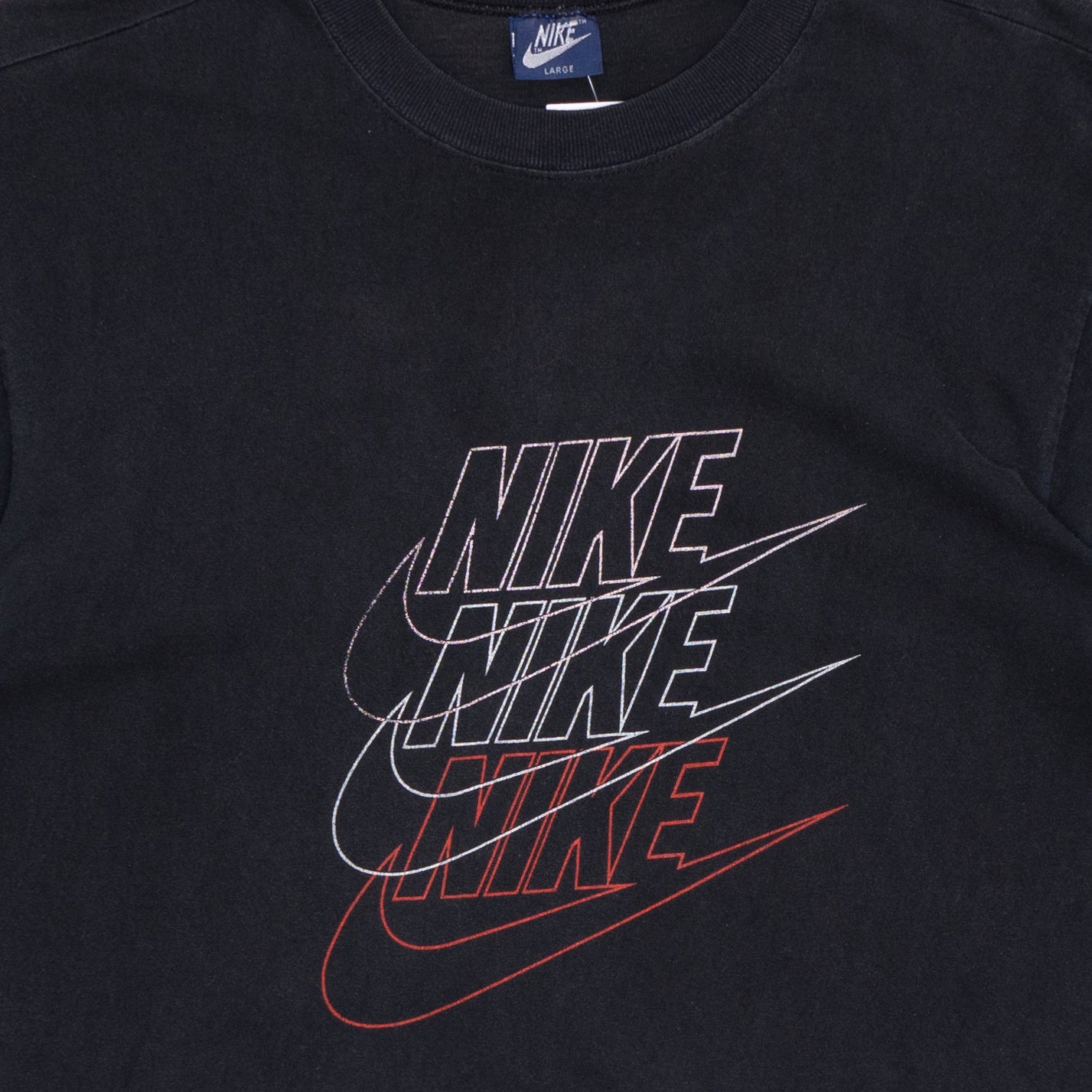 80s Nike Triple Logo T Shirt, L