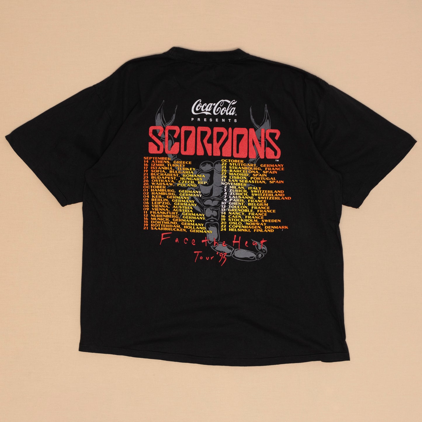 Scorpions Face the Heat Tour T Shirt, XL