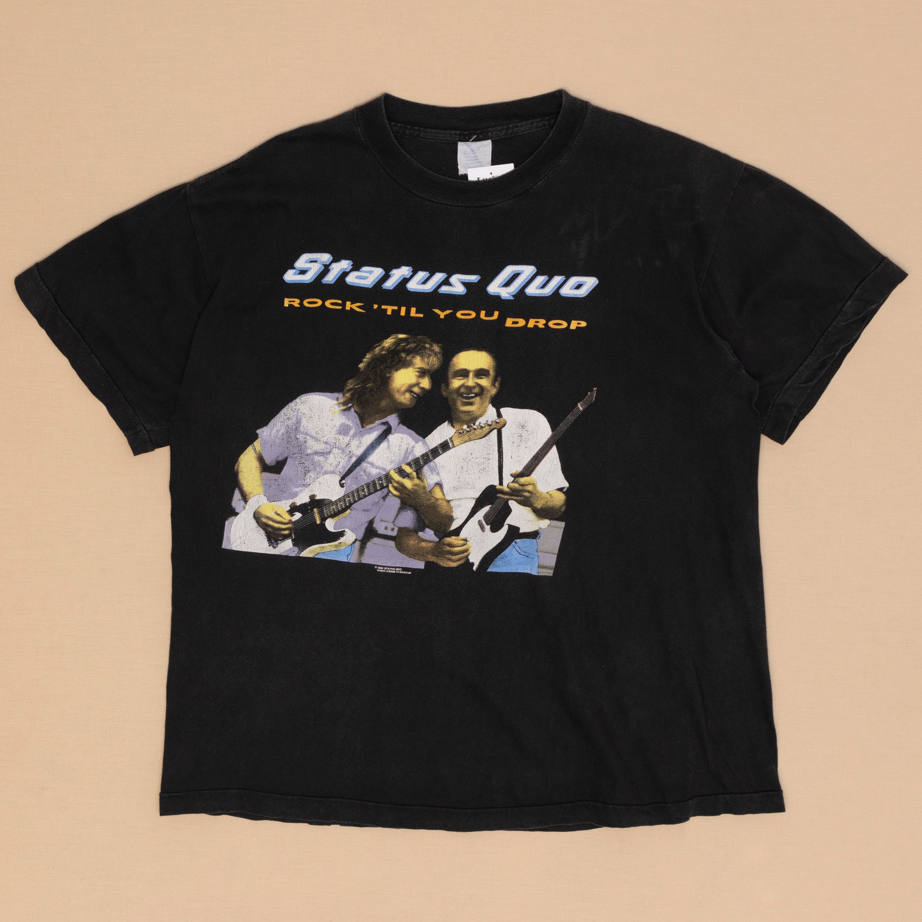 Status Quo Rock Til You Drop UK Tour T Shirt, XL
