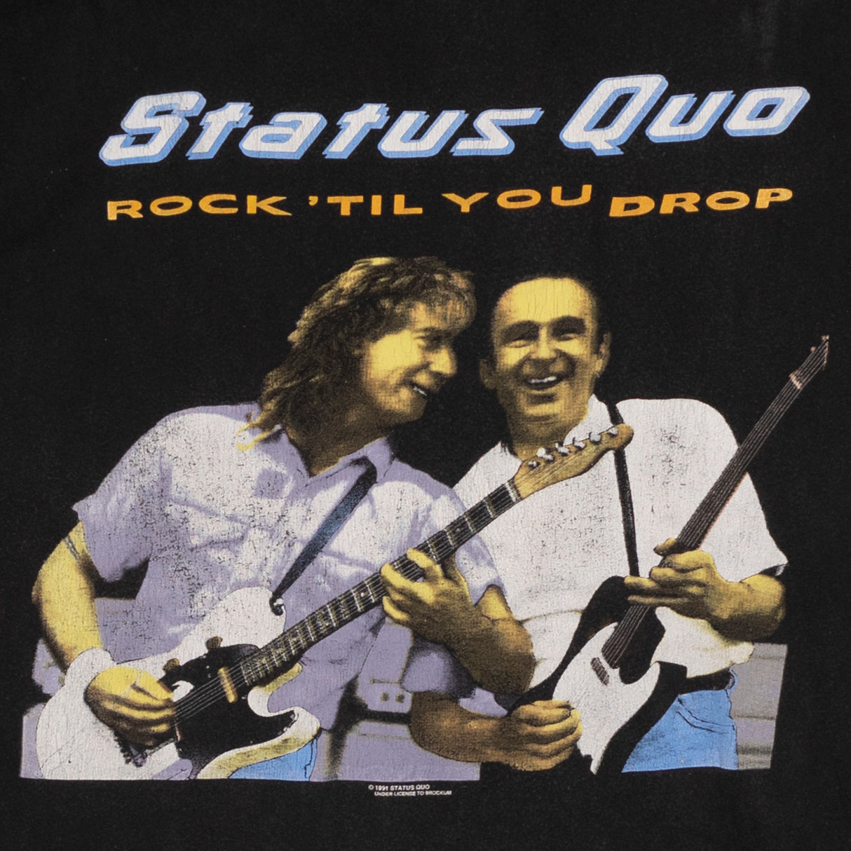 Status Quo Rock Til You Drop UK Tour T Shirt, XL