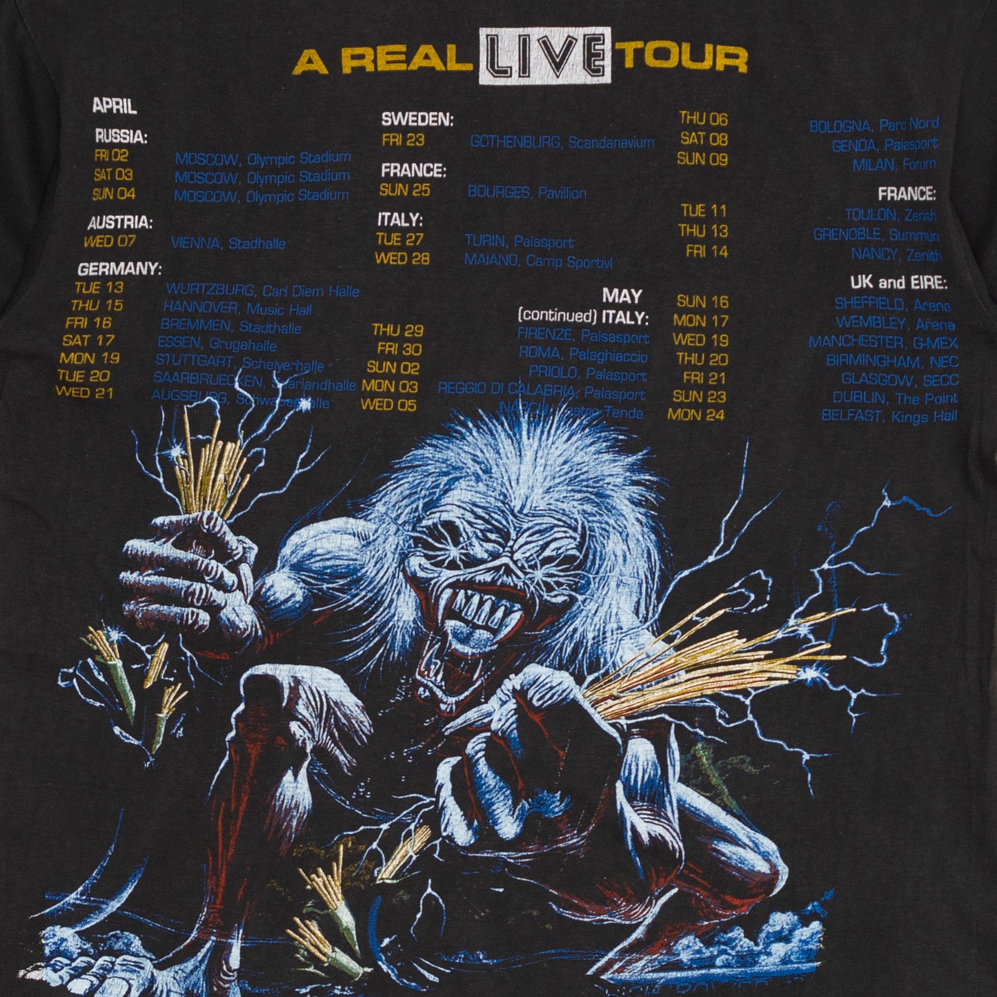 Iron Maiden Tour T Shirt, XL