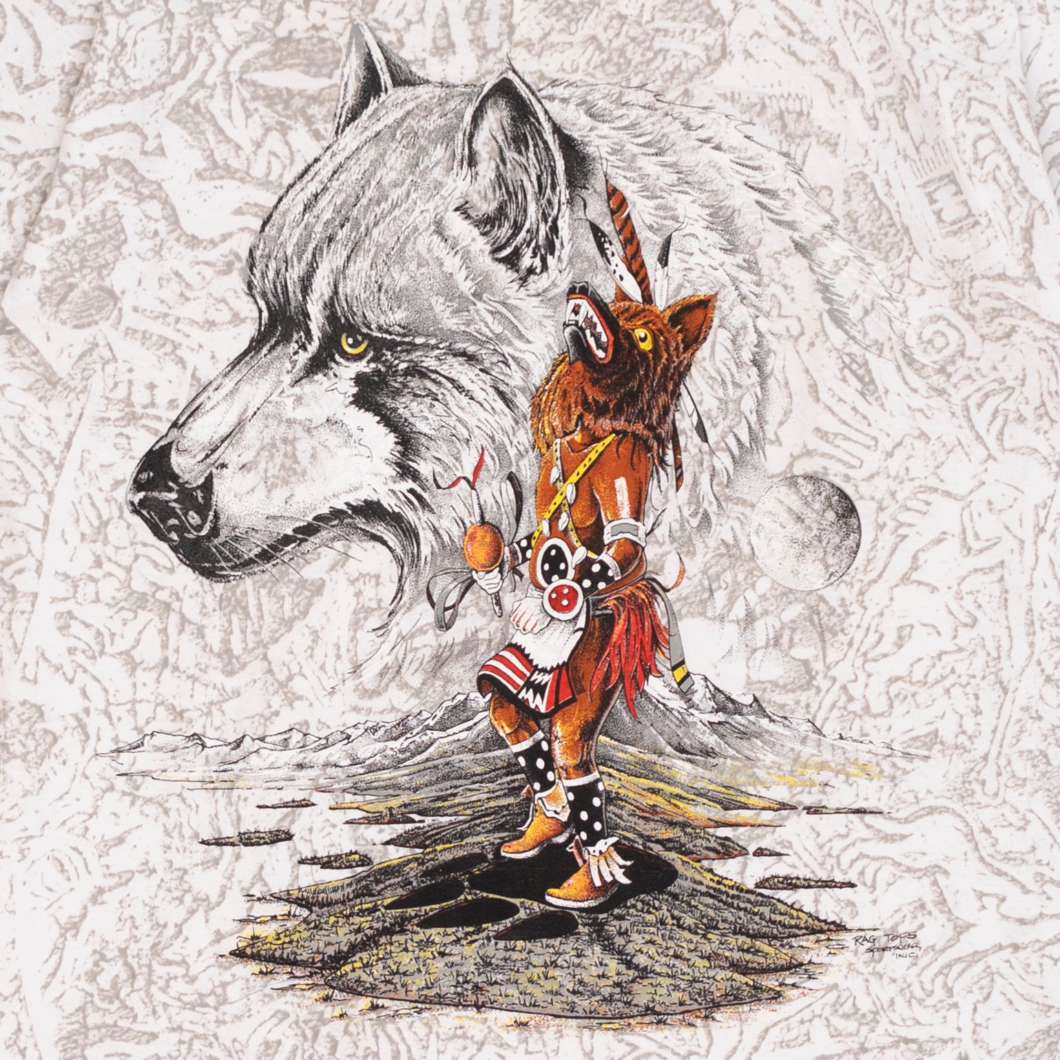 Deadstock Wolf Spirit AOP T Shirt, M