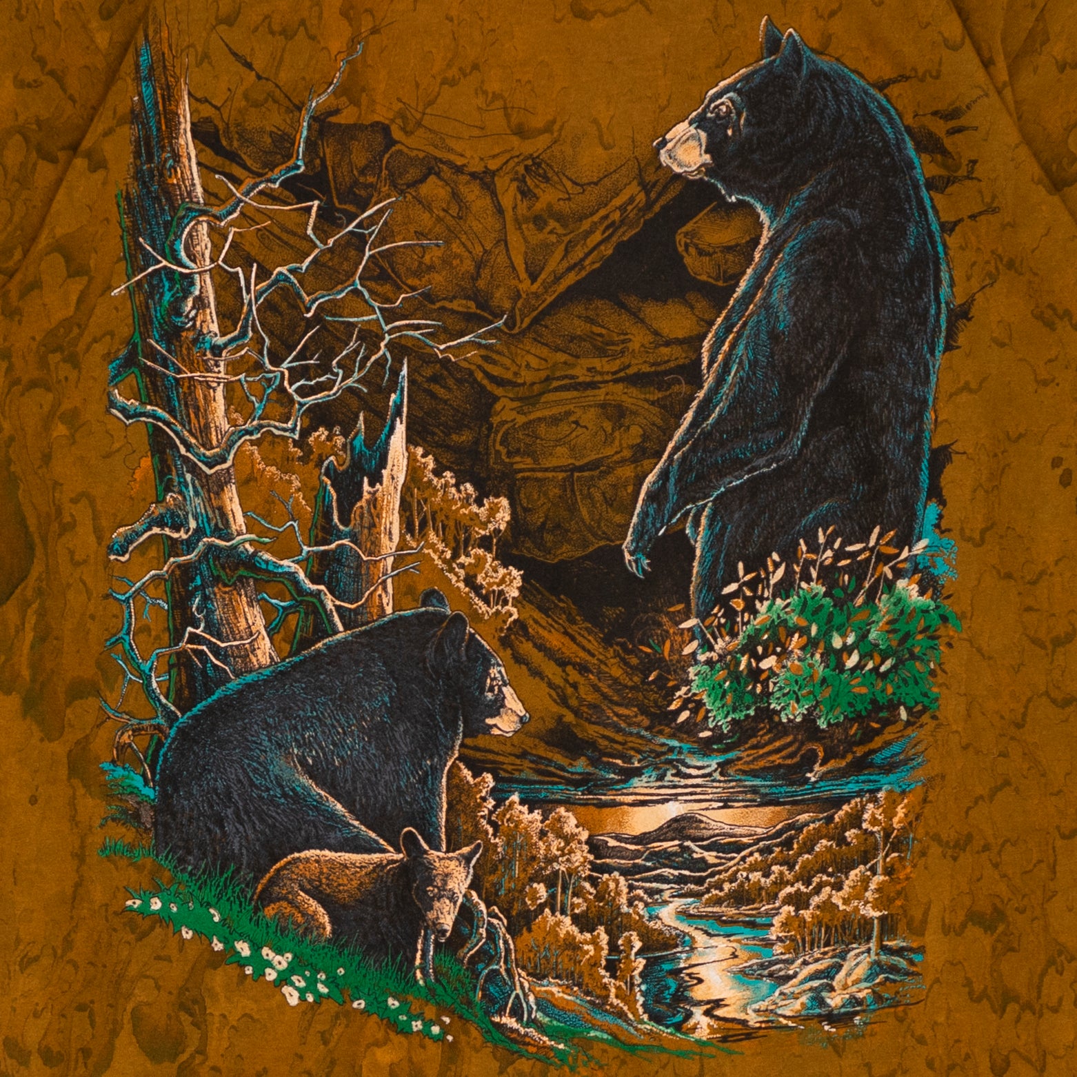 Deadstock Bear Batik T Shirt