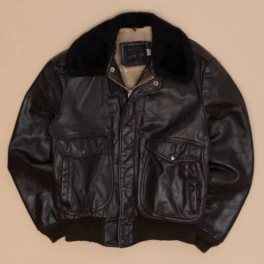 80s Aviator Lederjacke, S-M