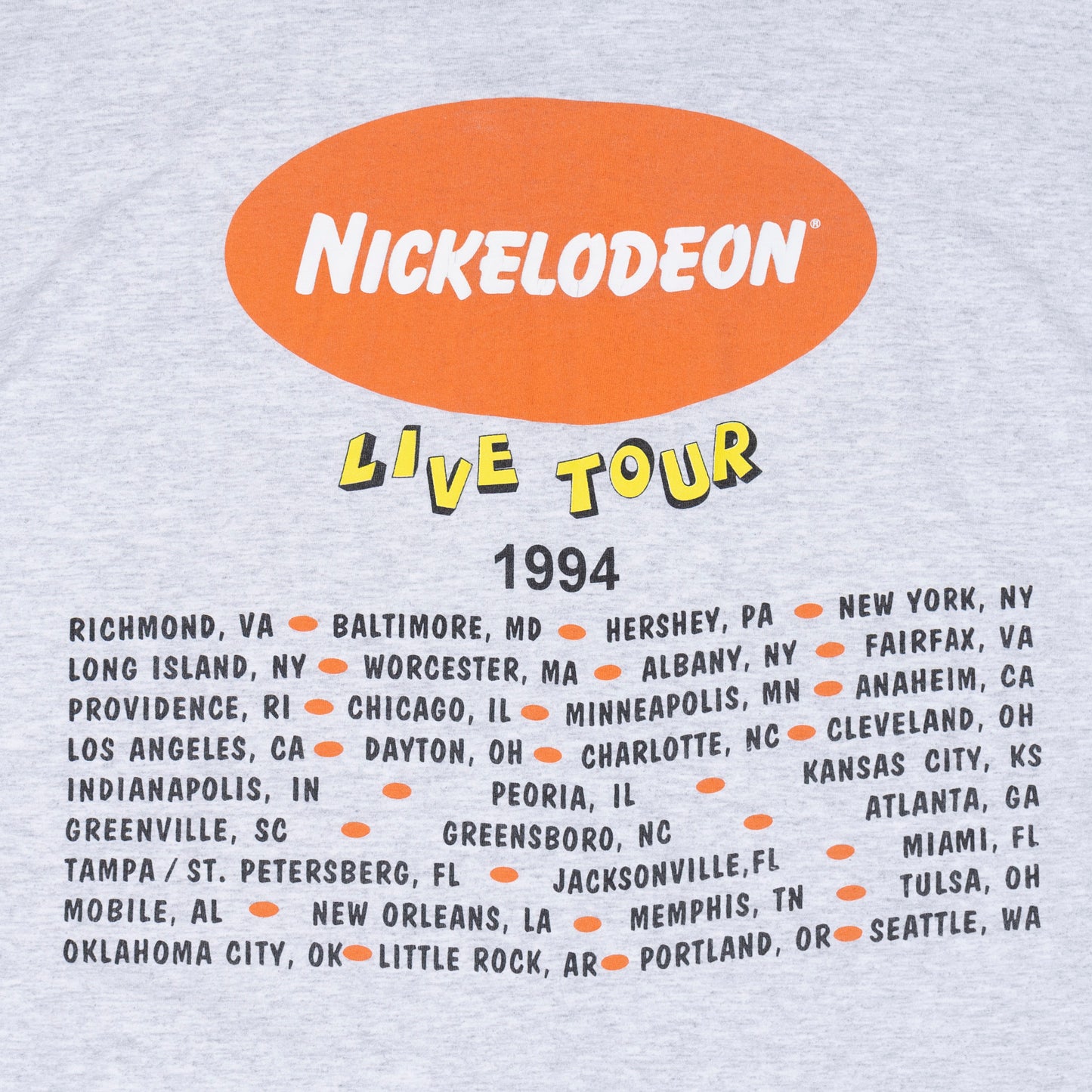 Nickelodeon Guts Tour T Shirt, XL